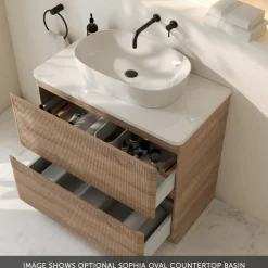 Drench Origin 900mm Fluted Floorstanding Vanity Unit & Countertop