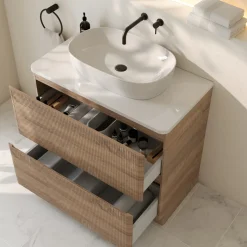 Drench Origin 900mm Fluted Floorstanding Vanity Unit & Countertop