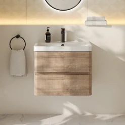 Drench Origin 600mm Fluted Wall Mounted Vanity Unit & Basin