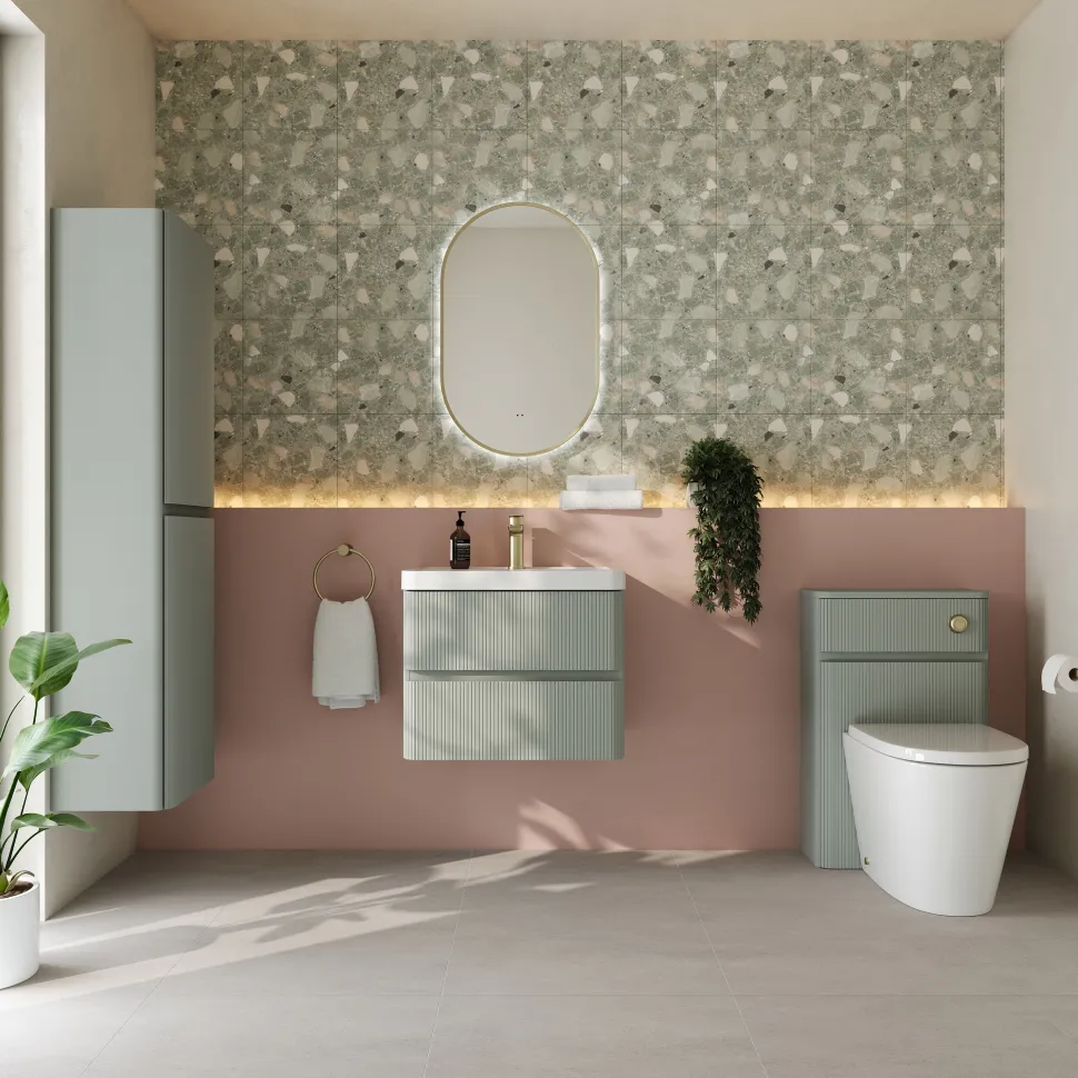 Drench Origin 600mm Fluted Wall Mounted Vanity Unit & Basin