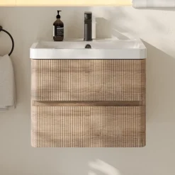 Drench Origin 600mm Fluted Wall Mounted Vanity Unit & Basin