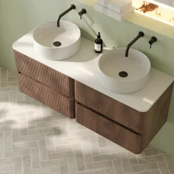 Drench Origin 1200mm Fluted Wall Mounted Vanity Unit & Countertop
