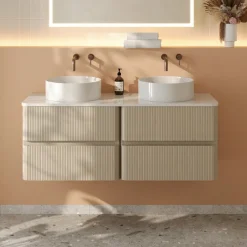 Drench Origin 1200mm Fluted Wall Mounted Vanity Unit & Countertop