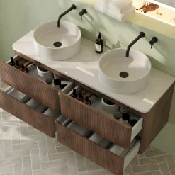 Drench Origin 1200mm Fluted Wall Mounted Vanity Unit & Countertop