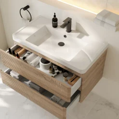 Drench Origin 900mm Fluted Wall Mounted Vanity Unit & Basin