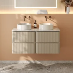 Drench Origin 1000mm Fluted Wall Mounted Vanity Unit & Countertop