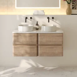 Drench Origin 1000mm Fluted Wall Mounted Vanity Unit & Countertop