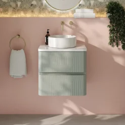 Drench Origin 500mm Fluted Wall Mounted Vanity Unit & Countertop
