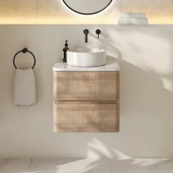 Drench Origin 500mm Fluted Wall Mounted Vanity Unit & Countertop