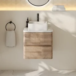 Drench Origin 500mm Fluted Wall Mounted Vanity Unit & Countertop