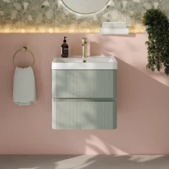 Drench Origin 500mm Fluted Wall Mounted Vanity Unit & Basin