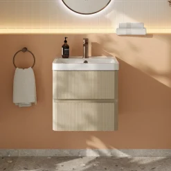 Drench Origin 500mm Fluted Wall Mounted Vanity Unit & Basin