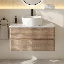 Drench Origin 900mm Fluted Wall Mounted Vanity Unit & Countertop