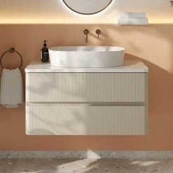 Drench Origin 900mm Fluted Wall Mounted Vanity Unit & Countertop