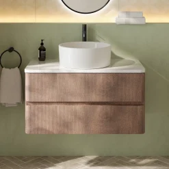 Drench Origin 900mm Fluted Wall Mounted Vanity Unit & Countertop
