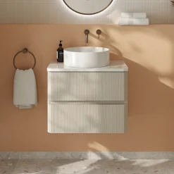 Drench Origin 600mm Fluted Wall Mounted Vanity Unit & Countertop