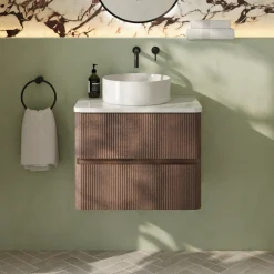 Drench Origin 600mm Fluted Wall Mounted Vanity Unit & Countertop