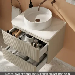 Drench Origin 600mm Fluted Wall Mounted Vanity Unit & Countertop