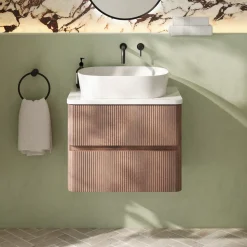 Drench Origin 600mm Fluted Wall Mounted Vanity Unit & Countertop