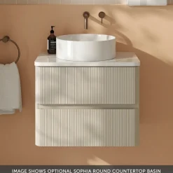 Drench Origin 600mm Fluted Wall Mounted Vanity Unit & Countertop