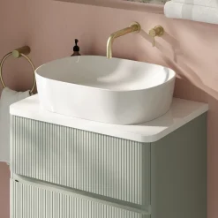 Drench Origin 600mm Fluted Wall Mounted Vanity Unit & Countertop