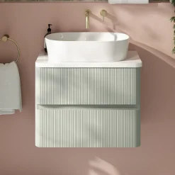 Drench Origin 600mm Fluted Wall Mounted Vanity Unit & Countertop
