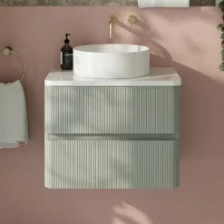 Drench Origin 600mm Fluted Wall Mounted Vanity Unit & Countertop