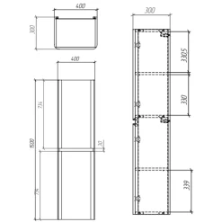 Drench Origin 1500mm Tall Wall Mounted Cabinet