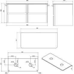 Drench Origin 1000mm Wall Mounted Vanity Unit & Countertop