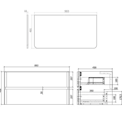 Drench Origin 900mm Wall Mounted Vanity Unit & Countertop