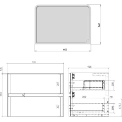 Drench Origin 600mm Wall Mounted Vanity Unit & Countertop