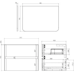 Drench Origin 600mm Wall Mounted Vanity Unit & Countertop