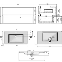 Drench Origin 900mm Wall Mounted Vanity Unit & Basin