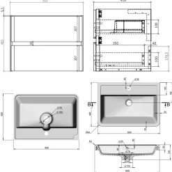 Drench Origin 600mm Wall Mounted Vanity Unit & Basin