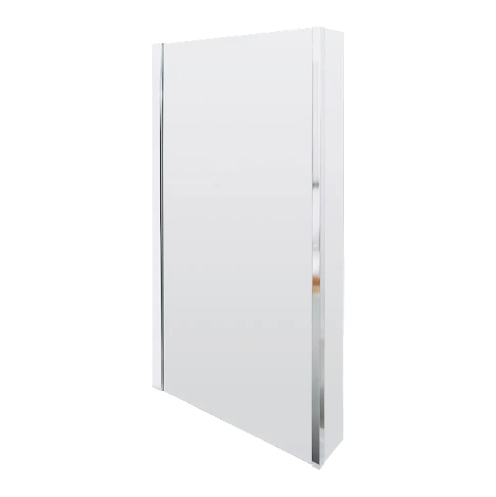 Drench Polished Chrome Fixed L-Shaped Bath Screen with Fixed Return - 1400 x 800mm