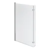Drench Polished Chrome Hinged L-Shaped Bath Screen with Fixed Return - 1400 x 815mm