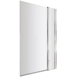 Drench Polished Chrome Square Corner Bath Screen with Fixed Inline Panel - 1435 x 985mm