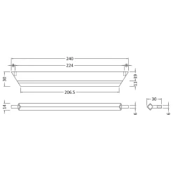 Drench Profile Bar Furniture Handle - 224mm Centres