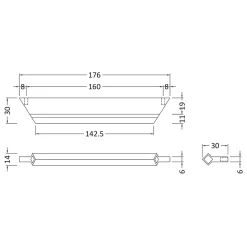 Drench Profile Bar Furniture Handle - 160mm Centres