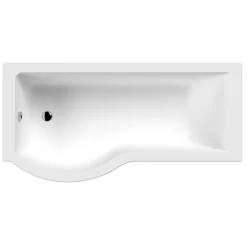 Drench P Shaped Shower Bath & Optional Panel - 1700mm