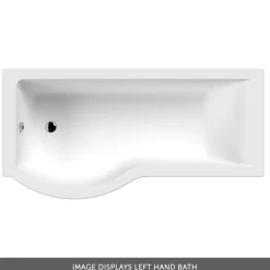 Drench P Shaped Shower Bath with Front Panel and Shower Screen - 1700mm