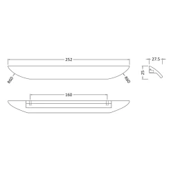 Drench Smooth Finger Pull Furniture Handle - 160mm Centres