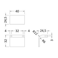 Drench Square Drop Furniture Handle - 32mm Centres