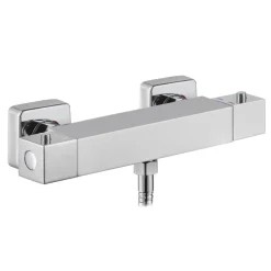 Drench Square Thermostatic Bar Valve - Bottom Outlet