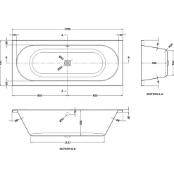 Drench Straight Double Ended Bath - Curved