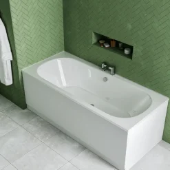 Drench Straight Double Ended Bath - Curved