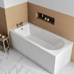 Drench Straight Single Ended Bath - Curved