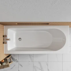 Drench Straight Single Ended Bath - Curved