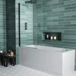 Drench Straight Single Ended Curved Bath & Shower Screen