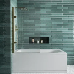 Drench Straight Single Ended Curved Bath & Shower Screen